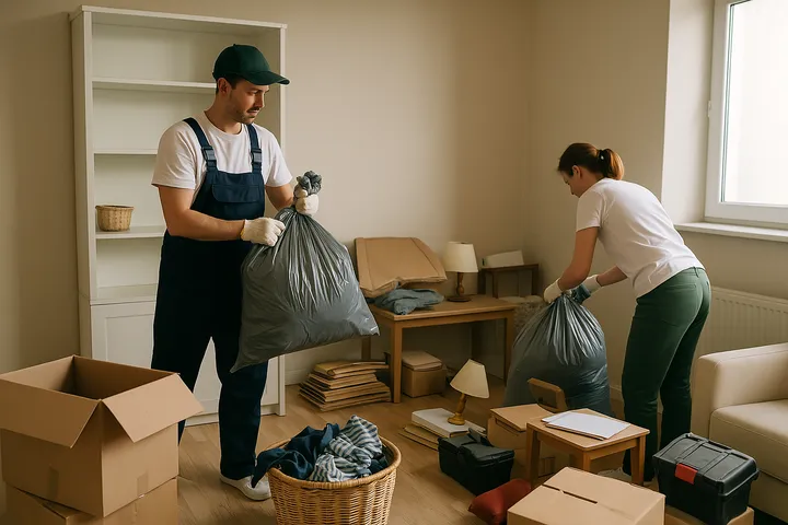 L’équipe Débarras Grand Paris en intervention dans un appartement